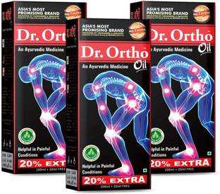 Dr. Ortho Joint Pain Relief Oil 120ml, Pack of 3 - Ayurvedic Joint Pain Massage Oil Liquid