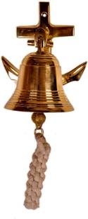 Purpledip Brass Nautical Bell with Anchor Mount: Unique Pirate Ship Marine Decor Gift Brass Decorative Bell