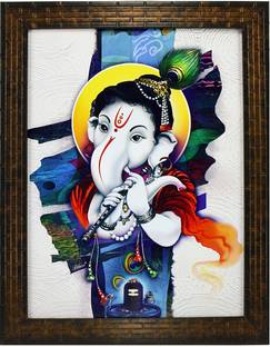 Indianara LORD GANESHA (1307) Digital Reprint 13 inch x 10.6 inch Painting