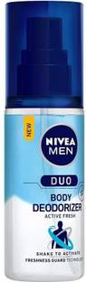 NIVEA Duo Active Fresh Body Deodorizer 100ML Deodorant Spray  -  For Men