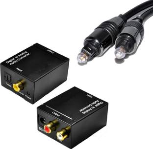 OXYURA Digital to Analog Stereo Audio Converter Adapter With Optical Fiber Cable (Toslink Cable) Media Streaming Device
