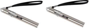 CASTO Switch Control Moon Light Pocket Laser Torch with CREE Led Torch, PEN SHAPE PACK OF 2 (Silver : Rechargeable) Torch