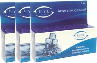 Jiwadaya Entyce Ayurvedic Rose Water Base Herbal Eye Drops for Dry Eyes,5ml - Pack of 3 Eye Drops