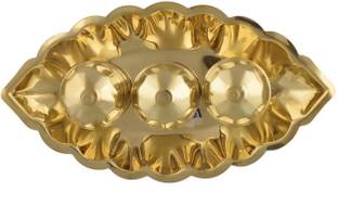 Magic's Max Attractive Base Shape Kumkum Thali Brass