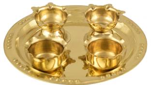Magic's Max 3 Diya and 1 Thali Brass