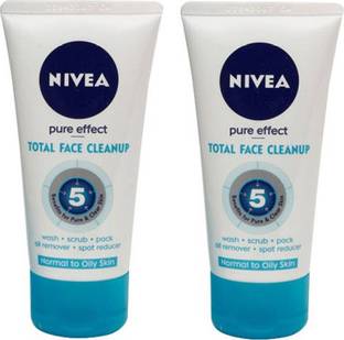 NIVEA Total Face Cleanup for Normal to Oily Skin (2 x 50ml) Face Wash