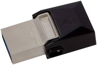 KINGSTON OTG DataTraveler MicroDuo USB 3.0 64 GB Pen Drive Compatible with Desktop Computer, Mobile, Tablet USB 3.0 Metal Case
