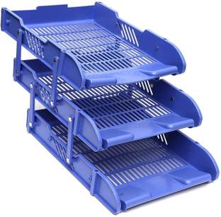 Simxen 3 Compartments PLASTIC Desk Organizer File Tray,File Basket,Office Files/Letter Tray/Document Tray