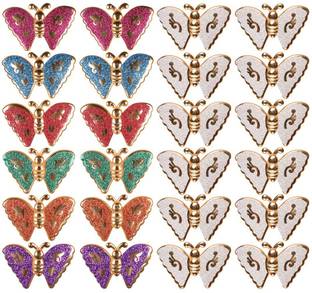 Abhi Shining Butterfly Shape 24Pcs - (12 Pair) Hair Clip