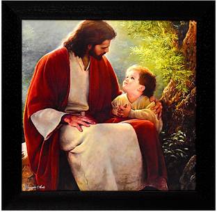 Gallery99 Jesus Teaching His Child Natural Colors 11.25 inch x 11.25 inch Painting