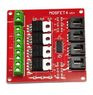KitsGuru Four Channel 4 Route MOSFET Button IRF540 V2.0 + MOSFET Switch Module Electronic Components Electronic Hobby Kit