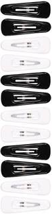 Abhi Solid Glossy Look 12Pcs - (6 Pair) Tic Tac Clip