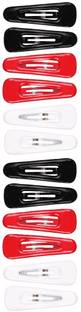 Abhi Tricolour Solid Glossy Look 12Pcs - (6 Pair) Tic Tac Clip