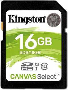 KINGSTON SDS/16GBIN Canvas Select Camera card 16 GB SDHC UHS Class 1 80 MB/s  Memory Card Compatible with Camera