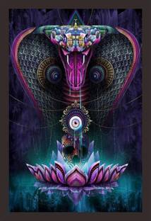 Mad Masters Snake Abstract Art wall paintings with frame Digital Reprint 12 inch x 18 inch Painting