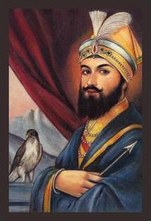 Mad Masters Respectful Guru Gobind Singh Sikh Painting 1 Piece wooden framed painting |Wall Art | Home Décor | Painting Art | Unique Design | Attractive Frames Digital Reprint 18 inch x 12 inch Painting