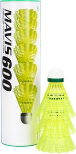 YONEX 'Mavis 600' (Pack of 6) Nylon Shuttle  - Yellow