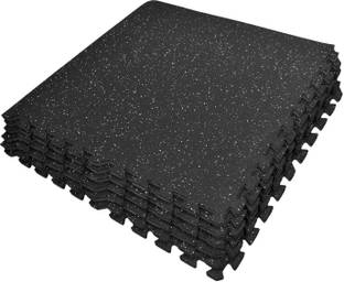 KOBO Puzzle Exercise Mat, EVA Or Rubber Foam Interlocking Tiles Black 12 mm Exercise & Gym Mat