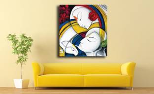 PIXELARTZ Jai Sri Krishna - Radha Krishna Paintings - Without Frame. Canvas 12 inch x 11 inch Painting