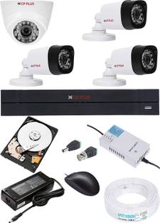 CP PLUS 4 Channel HD DVR 1Pcs,Outdoor Camera 1 MP 3Pcs,Indoor Camera 1 MP 1Pcs,1 TB Toshiba Hard Disk ,Full Combo set Security Camera