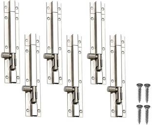Homeplus Steel Tower Bolt 6 Pcs Door Mounted Door Stopper