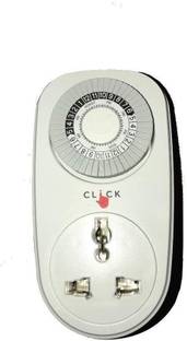 Electrobot Click 24-Hour Mechanical Timer - Automatically Turns ON/Off Electrical Socket Switch for Energy Saving Indoor Plug-In Electronic Timer Switch