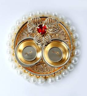 Itiha Pearl Ring Haldi Kumkum holder Aluminium