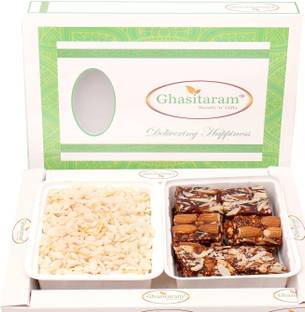 Ghasitaram Gifts Diwali Gifts - Hampers Diet Chiwda Namkeen with Natural Sugarfree Mix Hamper Combo
