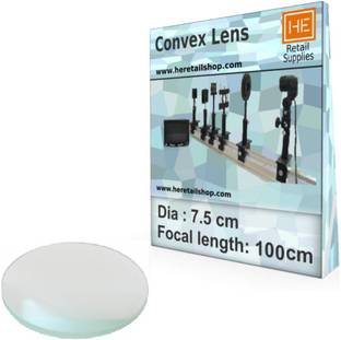 HE Retail Supplies 1 Convex lens, Focus 100 cm, Dia 7.5 cm