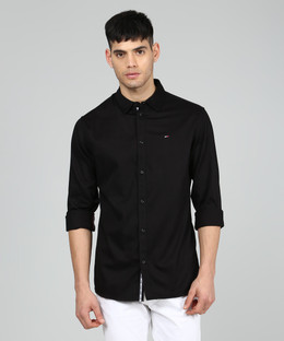 tommy hilfiger mens black shirt