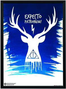 WB Official Licensed Harry Potter Expecto Patronum Deathly Hallows Art Poster A4 Frame Paper Print