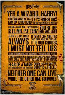 WB Official Licensed Harry Potter Quotes Typography'Yer A Wizard, Harry!' Poster A4 Paper Print