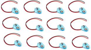 QWEEZER [ Pack of 12 pcs ] HW 9V Battery Snap Connector T Cap (Battery Connectorfor use HW BATTERY Electronics projects work DC. Interconnect Electronic Hobby Kit