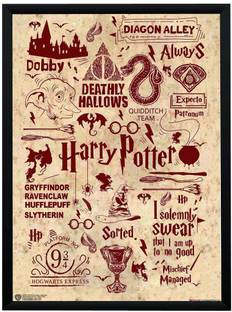 WB Official Licensed Harry Potter Quotes Art Typography Poster Typography A4 Frame Paper Print