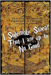 Harry Potter Marauders Map I Solemnly Swear I Am up to No Good Poster A4 Paper Print