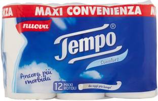 TEMPO Toilet Tissue 2 Ply - 12 Rolls, Toilet Paper Roll