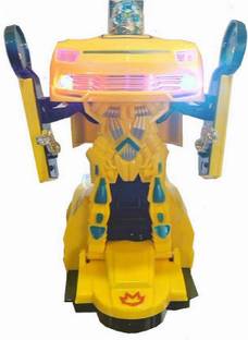 Fabofly Deformation Car - Converts Car into Robot & Robot into Car (Bump & Go with Music & Lights) for kidz.