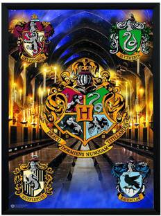 WB Official Licensed Harry Potter Hogwarts Crests Poster A3+ 13 x 19 Frame Paper Print
