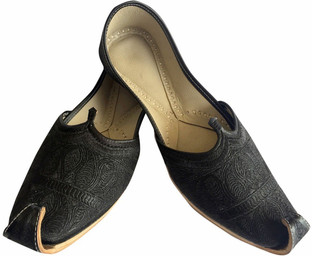 Black punjabi jutti for mens clearance