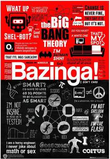 WB Official Licensed BigBang Theory Bazinga Sheldon Cooper Typograpyhy Text Quotes Icons Poster A4 Paper Print