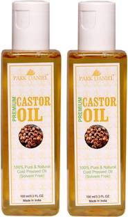 PARK DANIEL Premium Cold Pressed Hexane Free Castor oil set of 2 No.100 ml Bottles
