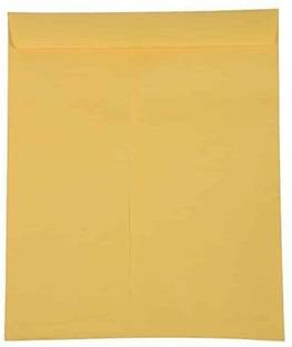 Qweezer [ Pack of 20 pcs ] Premimum Laminated Yellow A4 Envelopes Size: 10 inch X 12 inch Ideal For Home Office Secure Mailing - Gummed Seal envelope / Lifafa Envelopes