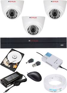 CP PLUS CP-PLUES 4CH DVR CP-UVR-0401E1-CS 01PCS DOME CAMERA CP-USC-DA10L2-0360 03PCS 1TB HDD 90METAR CABLE COMBO KIT Security Camera