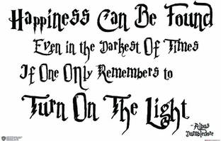 WB Official Licensed Harry Potter Albus Dumbledore Happiness Can Be Found Quote Poster A4 Paper Print