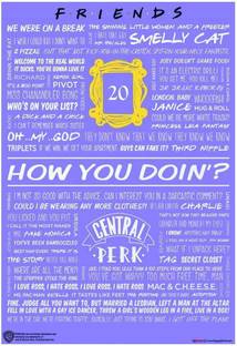 Official Licensed Friends TV Series Quote Typhographic Infographic Saysings Frame Poster A4 Paper Print