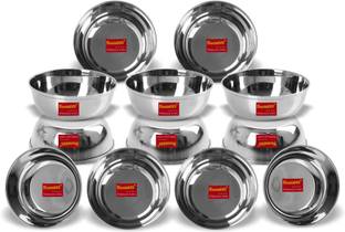 Sumeet Stainless Steel Vegetable Bowl Stainless Steel Heavy Gauge Bowl set / Wati set with Mirror Finish 10cm Dia - Set of 12pc