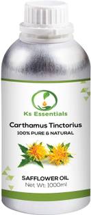 Ks Essentials 100% Pure Safflower Oil (Carthamus tinctorius) Natural & Undiluted (1000ml)