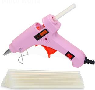 FADMAN PINK MINI 20 WATT HOT MELT AND ON OFF SWITCH AND INDICATOR WITH ONLY 10 STICKS Standard Temperature Corded Glue Gun