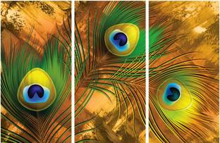 saf PEACOCK FEATHER 8MM MDF Digital Reprint 18 inch x 24 inch Painting
