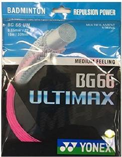 YONEX BG66 Ultimax ( Neo Pink) 0.65 Badminton String - 10 m